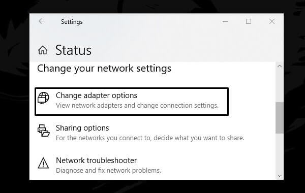 Change Adapter Settings