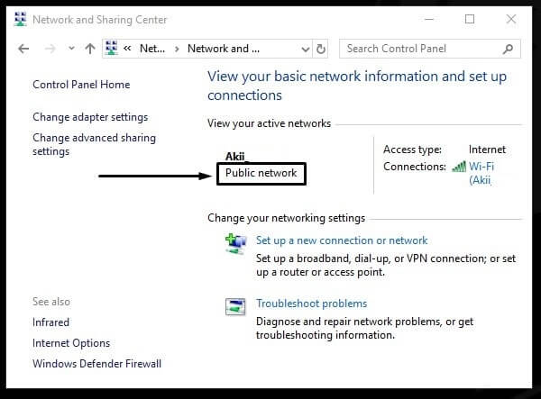 Check Network is Private or Public