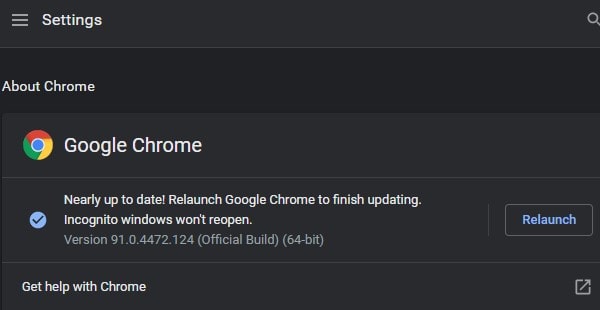 Update Google Chrome