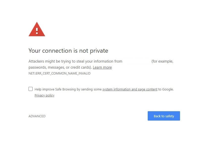 Your connection is not private