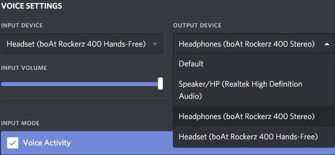 Select Right Output Device