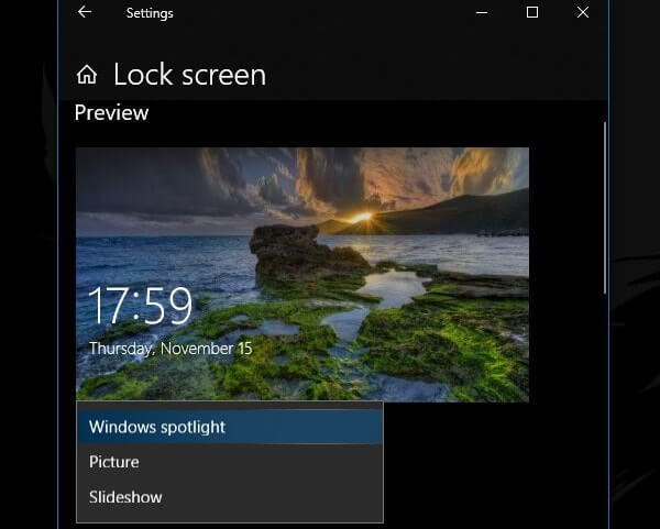 Enable Windows Spotlight Option