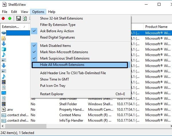 Hide All Microsoft Extensions