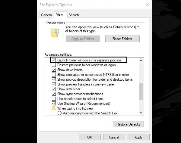 Launch Folder Windows in a separate Process