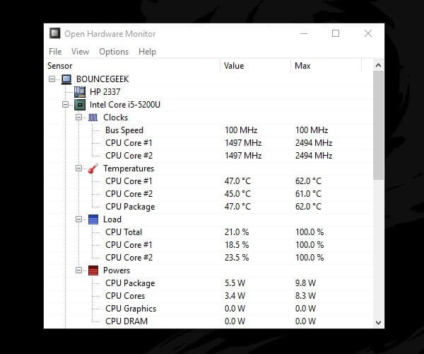 Open Hardware Monitor - Best CPU Temp Monitor