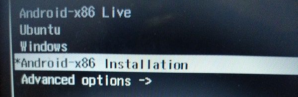 Select Android-x86 Installation