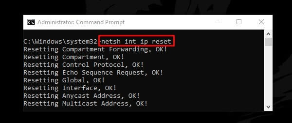 TCP IP Reset