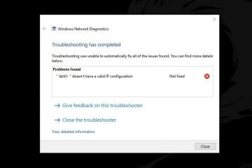 WiFi doesn't have a valid IP configuration