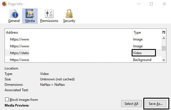 Download Embedded Video in Mozilla Firefox