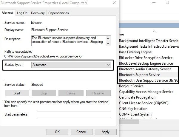 Fix Bluetooth Services