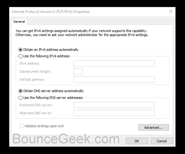 IPv6 Obtain IP addresses automatically - IPv6 No Internet Access