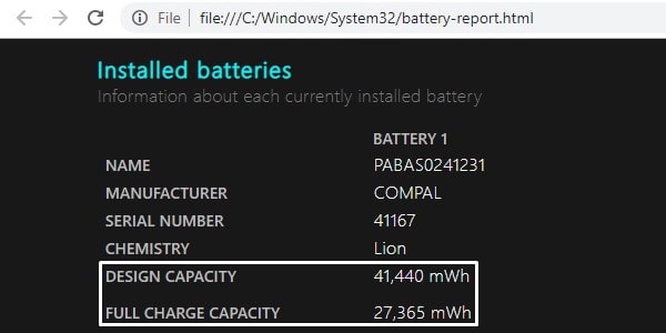 Battery Report