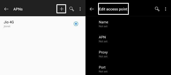 Enter APN Settings manually