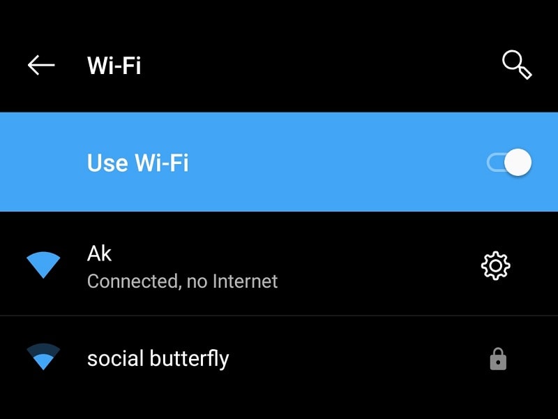 WiFi Connected no Internet Android