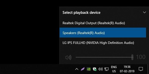 Change Default Audio Device to fix Front Audio Jack not working