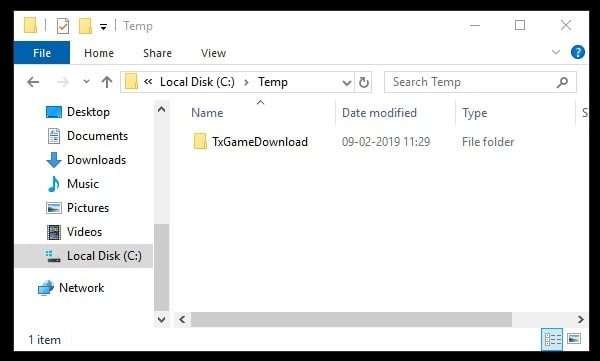 Delete TxGameDownload Folder