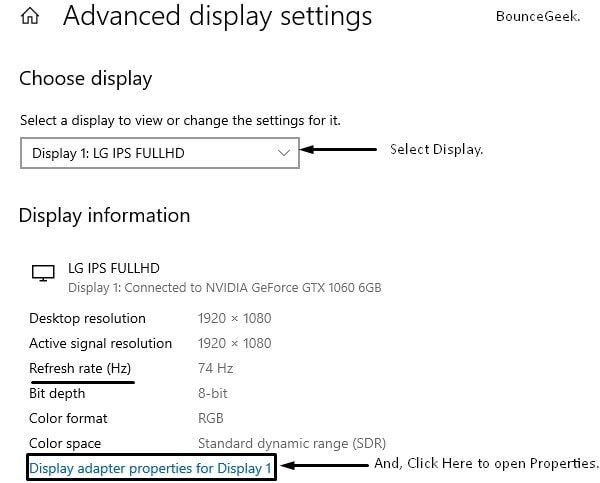 Display Adapter Properties