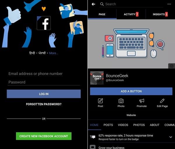 Dark Facebook App