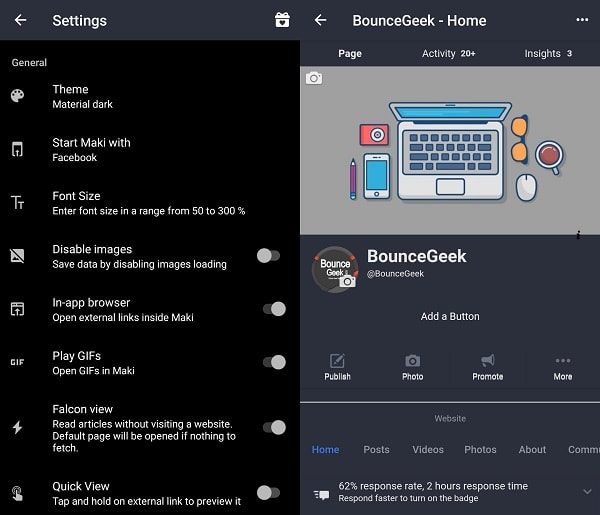 Material Dark Theme Maki App