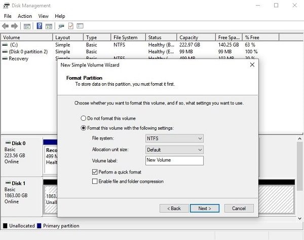 Format Internal Hard Drive