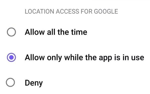 Location Access - Android Q