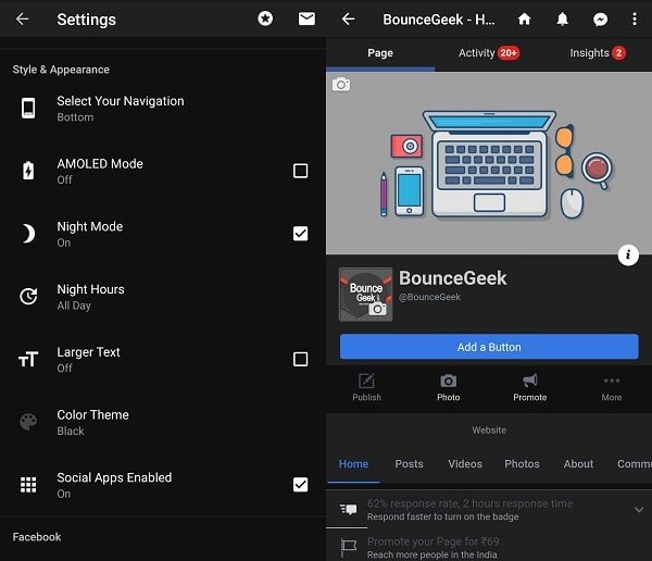 Activate Dark Mode In Facebook Android And Ios Bouncegeek