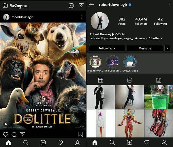 Official Instagram App Night Mode