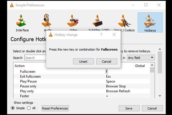 Hotkey Change - Customize VLC Keyboard Shortcuts