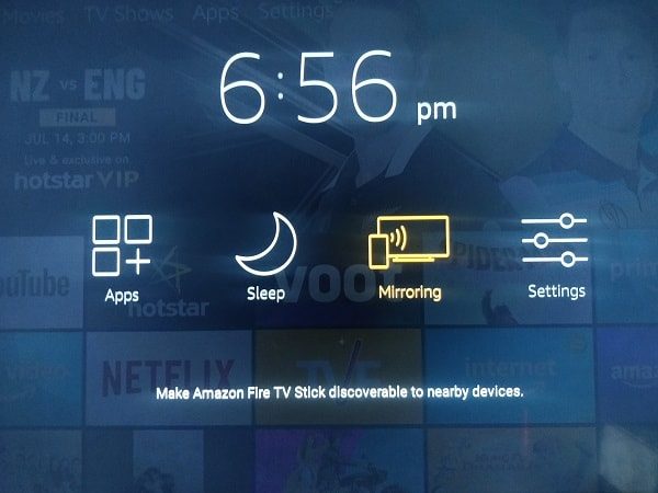 Fire TV Stick Mirroring Option