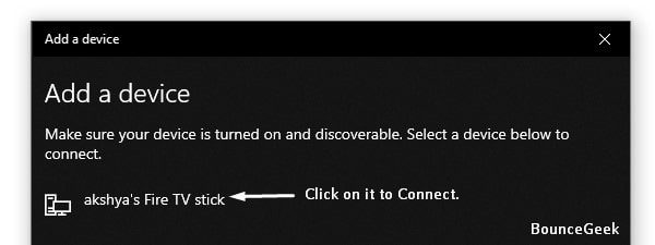 Connect or Cast to Fire TV Stick