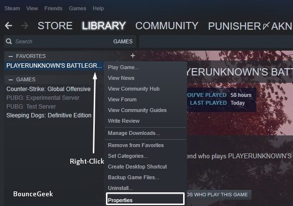 Open PUBG PC Properties