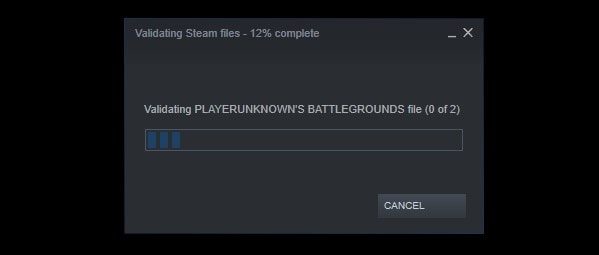 Validating Steam Files - PUBG not launching