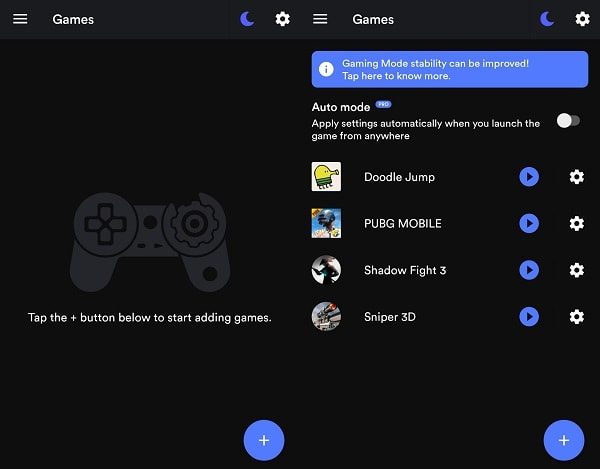 Add Games in Gaming Mode