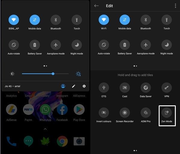 Add Zen Mode in Quick Settings