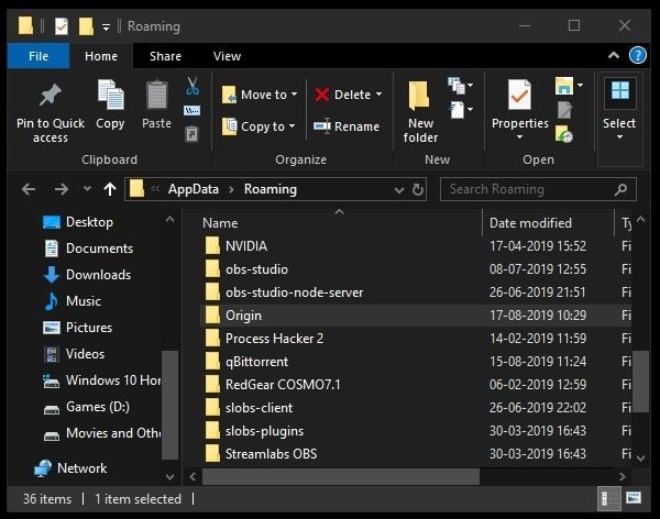 Delete Origin Folder from Roaming Folder to fix login unavailable 