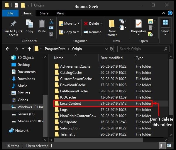 Delete Origin Program Data Files and Folder