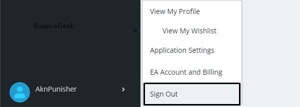 Sign Out Origin Account - Apex Legends Won't Launch