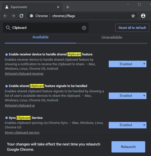 Enable Chrome Canary Clipboard Features