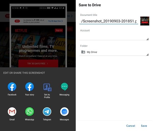 Share Screenshot to Drive - Couldn't capture screenshot