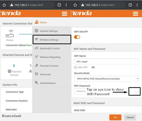 View or Show WiFi Password using Router Settings Without Root