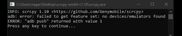 Scrcpy Error