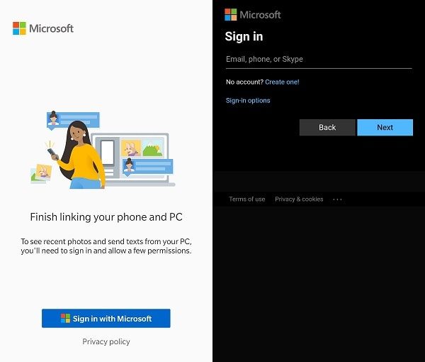 Your Phone App Microsoft Account Login