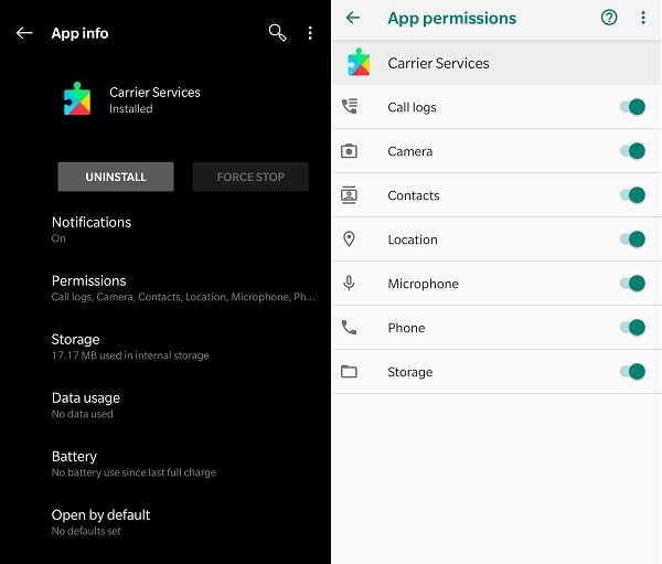 Allow Carrier Services App Permission