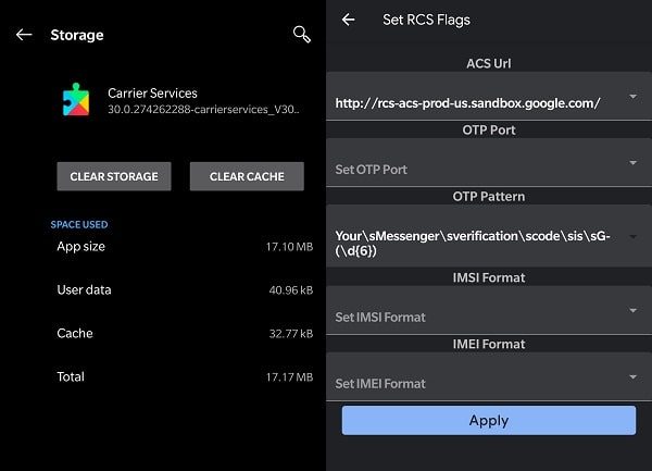 Clear Storage Carrier Services Select OTP Pattern