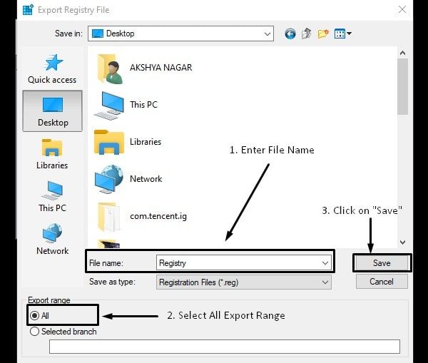 Export Registry File