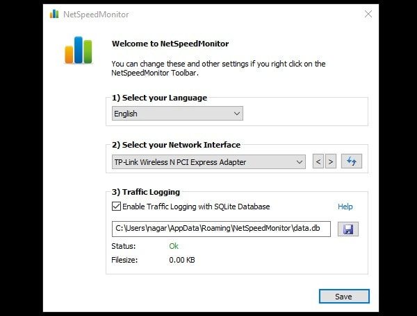 NetSpeedMonitor - Select Network Interface