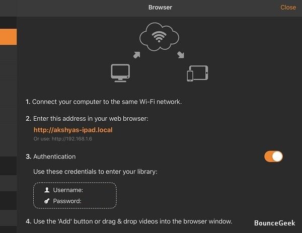 Transfer Files Wirelessly - Infuse 6