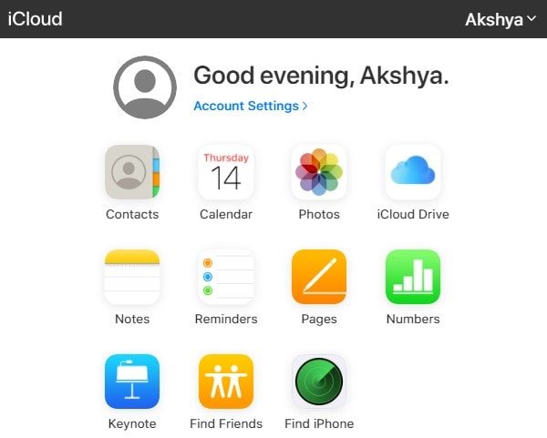 iCloud home page - iCloud Drive