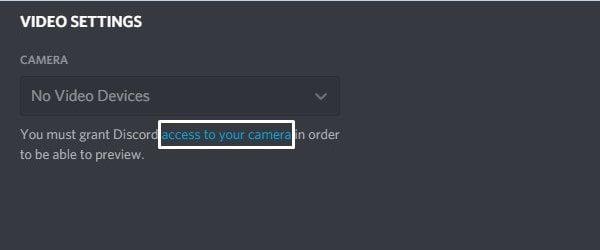 Access to your Camera - Discord Web Version