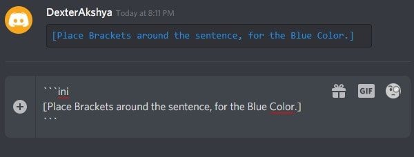 Blue Color Text - ini Syntax